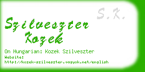 szilveszter kozek business card